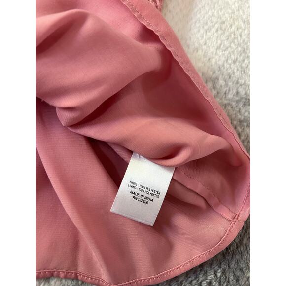 Lovers and Friends Revolve Harmony Smocked Shoulder Tie Pink Top Size Medium - Picture 10 of 13